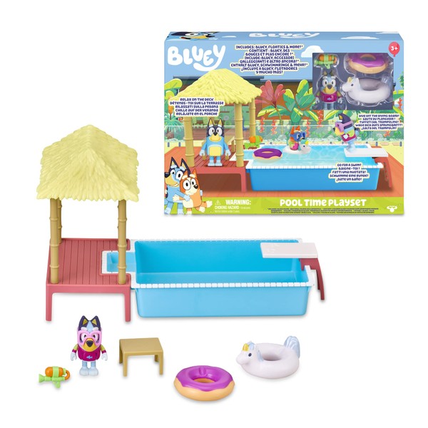 Bluey Playset Pool Time Pool Toy Set Complete with 1