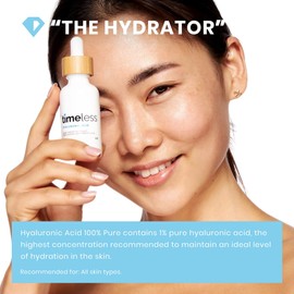 Timeless Skin Care Hyaluronic Acid 100% Pure Serum - Hydrating Face Serum for Personal Care - Fragrance-Free - Hyaluronic Acid - 2 oz (Pack of 2)
