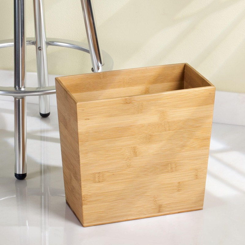 iDesign Small Rectangular Bathroom Trash Can - Set of 2