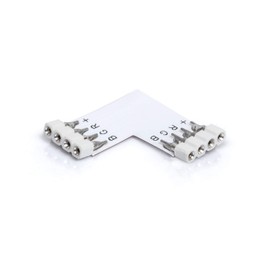 4-Pin Corner Connector | L-Connector | 90° Angle (White) for RGB LED Strips with Solder Pins