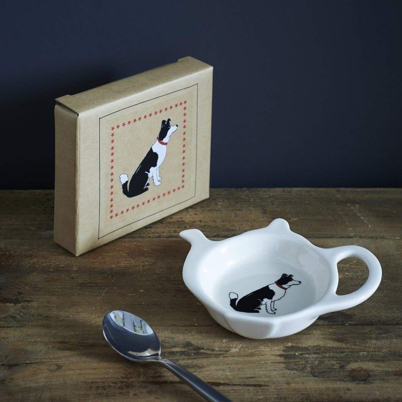 Sweet William Teabag Dish, Teapot Shape, Border Collie