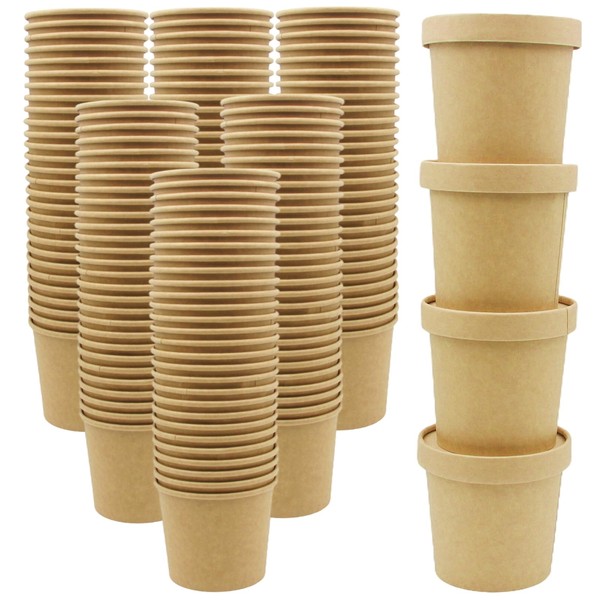 Zentriqlla 60 Pack 12 oz Kraft Paper Soup Containers with