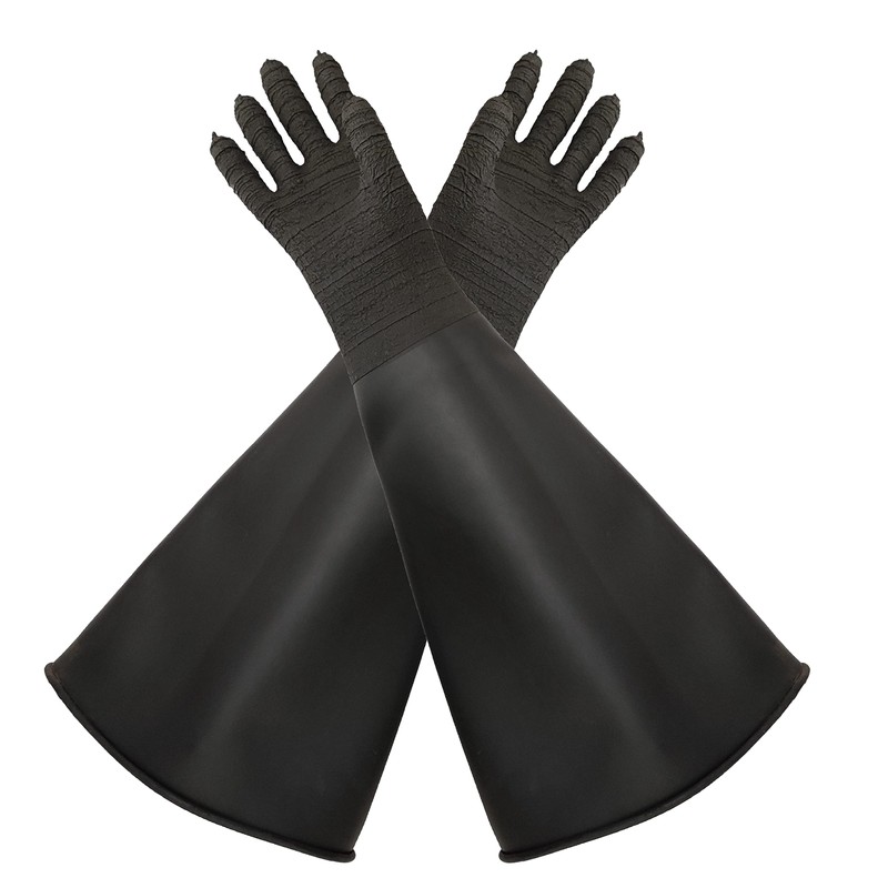 HOLDWIN Heavy Duty Sandblasting Gloves 24.8" Rubber Gloves for Sandblaster