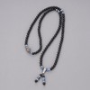 coai® 108 Beads Multilayer Blue Kyanite and Obsidian Malas Prayer