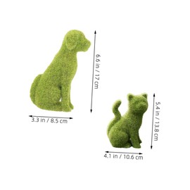 CAXUSD 2pcs Flocking Animal Statue Realistic Dog Cat Sculpture for Outdoor Garden Decoration for Balconies Yards and Photography Backdrops