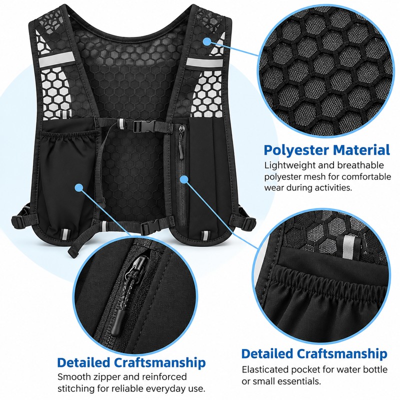 Running Hydration Vest for Outdoor Training – Water-Resistant Breathable Polyester