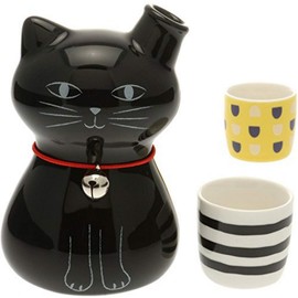 Kotobuki 120-603 Bohemian Black Sake Set, Black