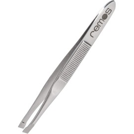 Remos Stainless Steel Tweezers with Slanted Tip - 8 cm