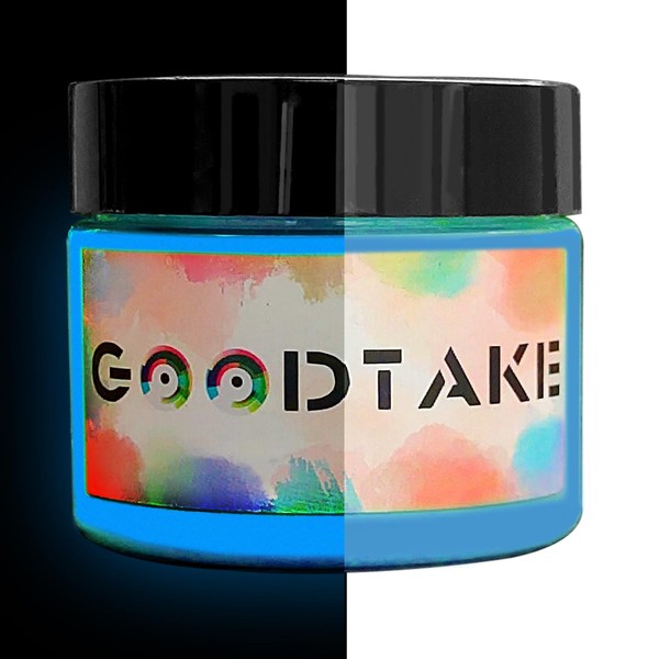 GOODTAKE Glow in The Dark Paint Pigment Powder, Blue Glow