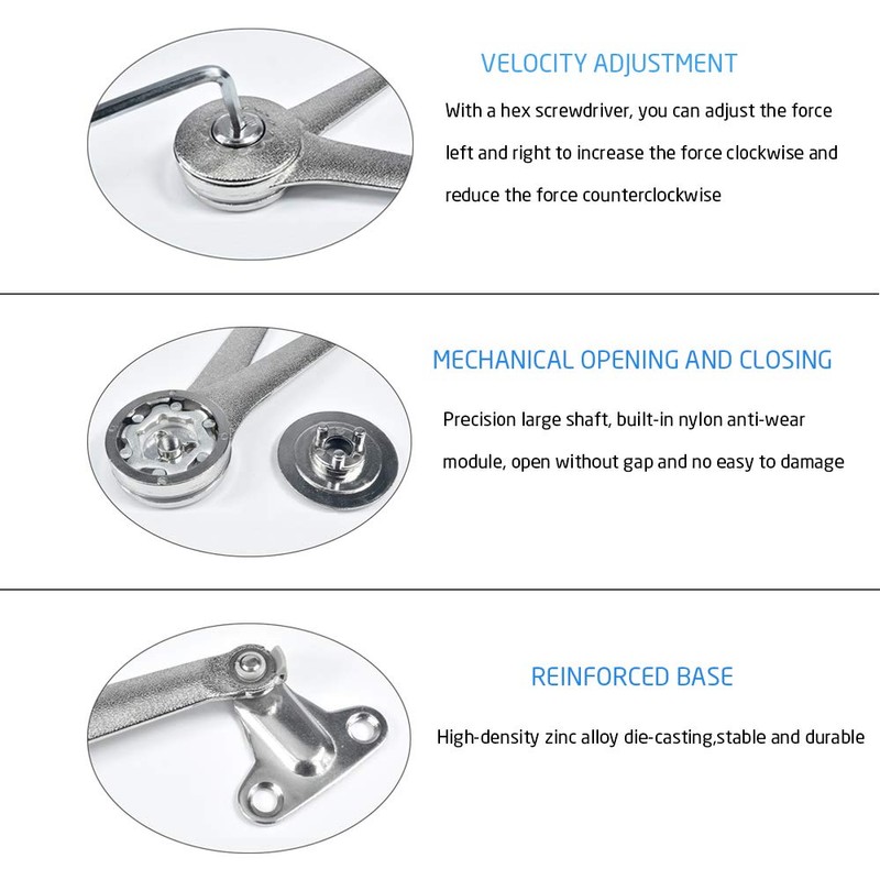 STARVAST 2 Pack Lid Support Hinge with Soft Close, Adjustable