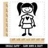 Stick Figure Girl Daughter Square Rubber Stamp for Stamping Crafting