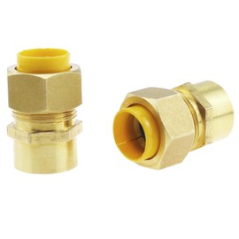 MTQY 2PCS Brass Compression Tube Fitting Connectors Female Brass Quick Connect Socket 1/2 inch for Fuel Air Oil Natural Gas Vacuum Lines