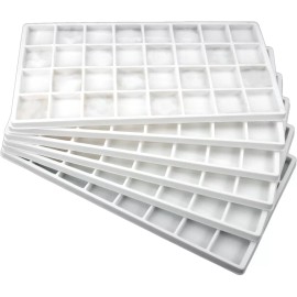 FindingKing 6 White Jewelry Tray Inserts 32 Compartments Display