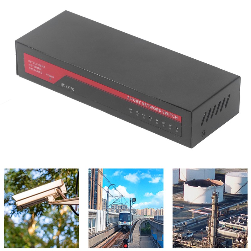8 Port Gigabit PoE Switch Sturdy Metal Fanless Plug and