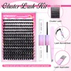 wiwoseo Russian Cluster Lashes Kit Individual Lashes Kit DIY Lash