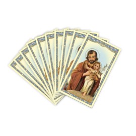 Christian Brands St. Joseph with Child Prayer Card- Cardstock Holy Card with Novena to St Joseph Prayer on the back (10 pack) Multi 2 38 W x 18 H -