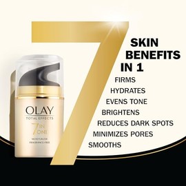 Olay Total Effects Crema AntiEdad Hidratante, de uso diario, sin fragancia, 7 en 1, 1.7 onzas, libre de fragancia