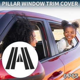 TUCKBOLD Door Pillar Window Trim for Toyota Sienna 2002-2009 Anti Scratch Sticker Pillar Posts Door Outer Exterior Cover Black 6 Pcs