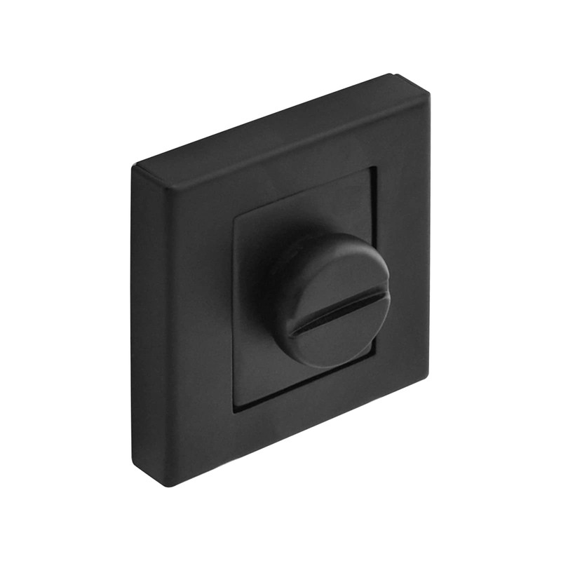 DecorAndDecor Square Escutcheon Thumb Turn Key Rose (Black WC Thumb