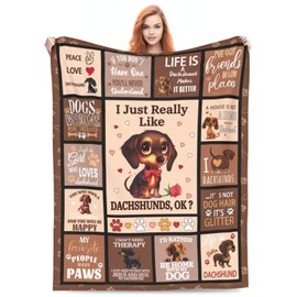 Dachshund Dog Blanket Dachshund Throw Blanket Soft Fleece Flannel Bedding Dachshunds Gifts for Men Boys Women Girls Lovers Adults Stuff Plush for Couch Sofa Bed Room Decor 40"X50"
