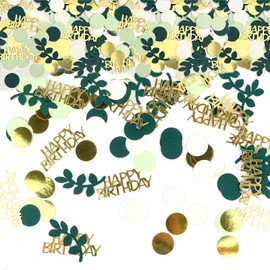 Pack of 200 Confetti Birthday Decoration Green Happy Birthday Glitter Confetti for Anniversaries, Birthdays, Parties, Table Decoration