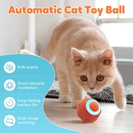 FANSUIT Smart Interactive Dog Toy, Interactive Dog Toys Dog Ball 2025 Newly Upgraded Durable Motion Activated Automatic Rolling Ball Toys for/Small/Medium/Large Dogs, USB Rechargeable (Orange)