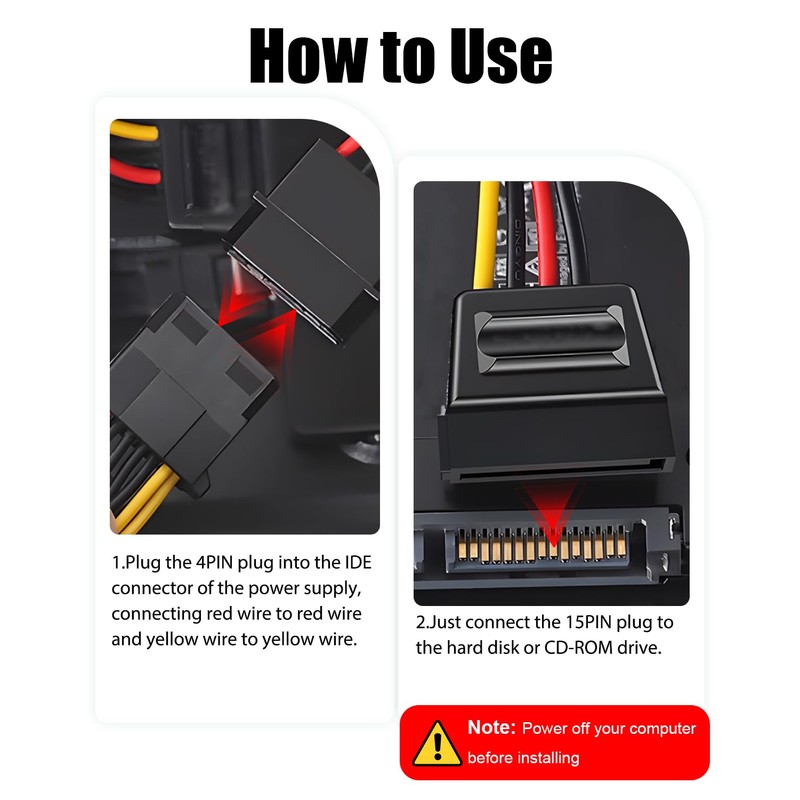 kiki fancy SATA Cable Kit - SATA Power Cable, Power