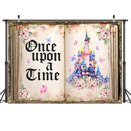 AIIKES 7x5FT Fairy Tale Book Photography Backdrop Once Upon A Time Backdrop Color Castle Story Book Backdrop Princess Birthday Wedding Party Decoration Backdrop Studio Props 12-542