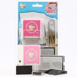 Kit de Sello para Ropa Personalizado DIY, Con 224 Letras Extraíbles,2Pcs Cartucho Tinta Textil Negra para Etiquetas para Ropa y Material Escolar