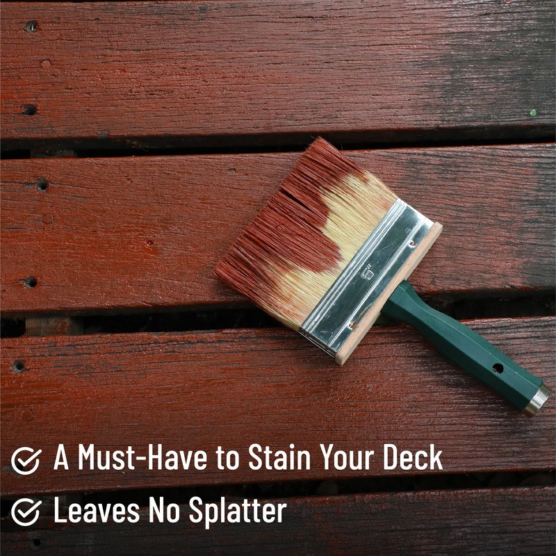 Bates- Deck Stain Brush, 6 Inch, Stain Brushes for Wood,