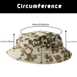 Camo Sun Bucket Hat for Men Women, Foldable UV Protection Boonie Hats for Hiking Beach Fishing Summer Safari Bush