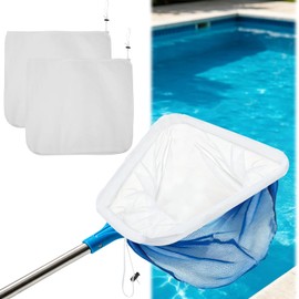 2Pcs Ultra Fine Mesh Net Bag for Pool Skimmer Net Replacement, 25x23" Adjustable Fine Mesh Pool Net Insert - Clean Spa Ground Pool Hot Tub, Swimming Pool Leaf Rake Net Catches Sand Tree Dust Pet Hair