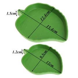 Gativs Leaf Reptile Bowl 2 Pieces Reptile Turtle Feeding Bowl Leaf Drinking Bowl Water Bowl Flat Drinking Bowl Terrarium Drinking Bowl Food Water Bowl Reptiles Water Bowl 2 Sizes