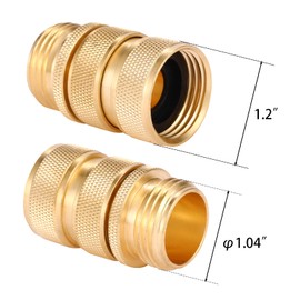 3/4 Inch Garden Hose Fitting Quick Connector Male and Female Set (4 Sets)