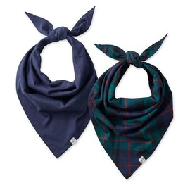 Pet Passion Multipack 100% Organic Cotton Pet Bandanas for Small, Medium and Large Dogs, Black Watch Plaid, X-Small/Small