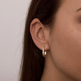 MIDEEO Gold/Silver Hoop Dangle Earrings For Women Girls,Dainty Gold Earrings Lightweight Hypoallergenic 14K Gold Plated Cute Hoop Earrings Statement Retro Earrings Jewelry for Birthday Party Gift