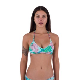 Hurley Women's Java Tropical Adjustable Bikini Top, Tide Pool, M