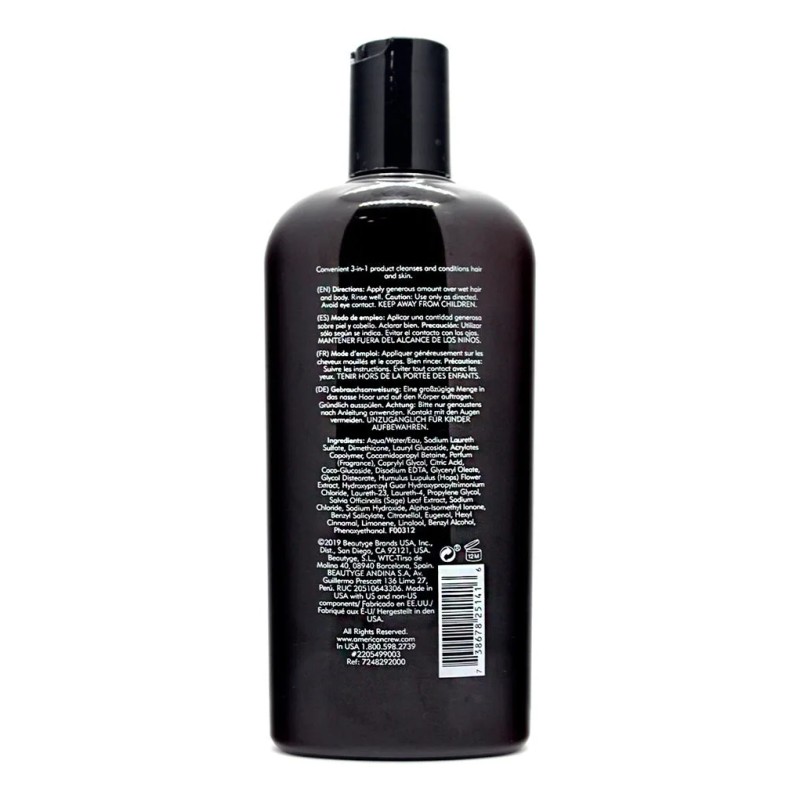 Shampoo Acondicionador Y Gel 3 En 1 American Crew 450