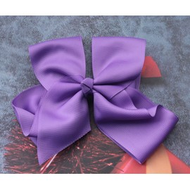 Ruwado 2 Pcs Large Butterflies Hair Clips Soft Ribbon Jumbo Bows with Alligator Clips Ponytail Accessories for Girls Women Teens Toddler Casual Hair Bow French Style Barrette Hari Clips (Purple-1)