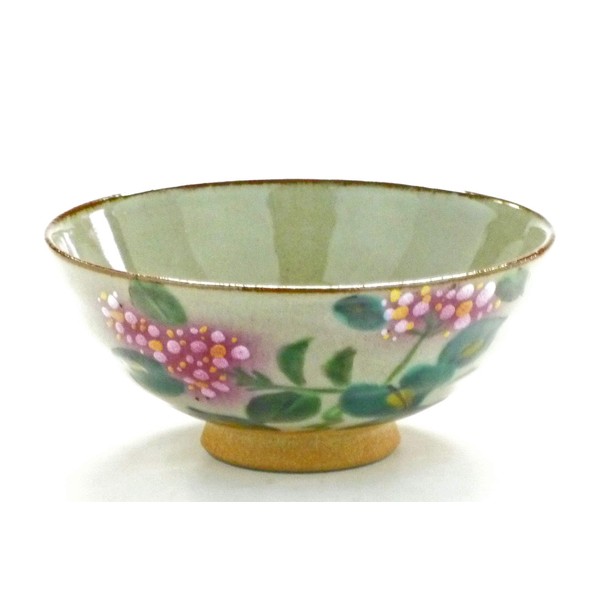 Kutani Ware [Rice Bowl] Small Gaku Hydrangea Pottery "Back Picture"