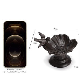 BRASSTAR Cast Iron Bird Feeder Rustproof Lotus Leaf Shape Bird Bath for Outdoors Patio Yard Garden Villa Decoration TQGJPT171