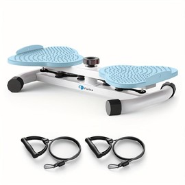 Exercise Twister, Aerobic Waist Twister With Loop Resistance Belt, Waist Trainer, Pink And Purple, 20.87 Inches - Color: Blue