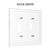White Gold Marble 2 Gang Double Toggle Decorative Light Switch