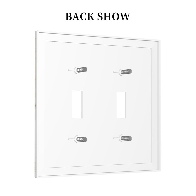 White Gold Marble 2 Gang Double Toggle Decorative Light Switch