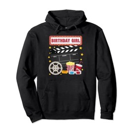 Birthday Girl Crew Movie Night Theme Matching Party Pullover Hoodie