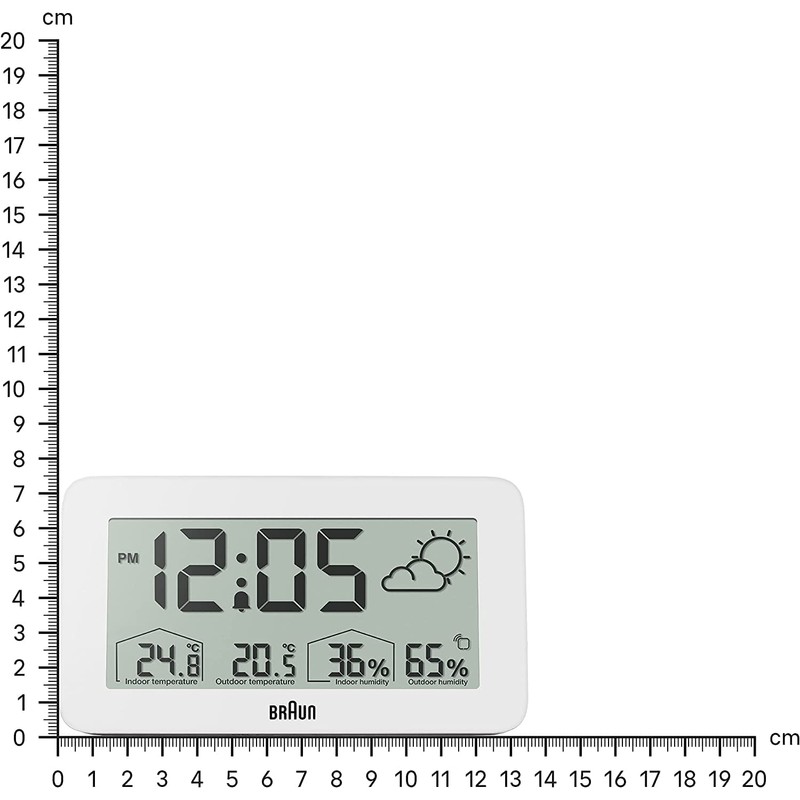Braun Digital Weather Station Clock with Indoor and Outdoor Temperature