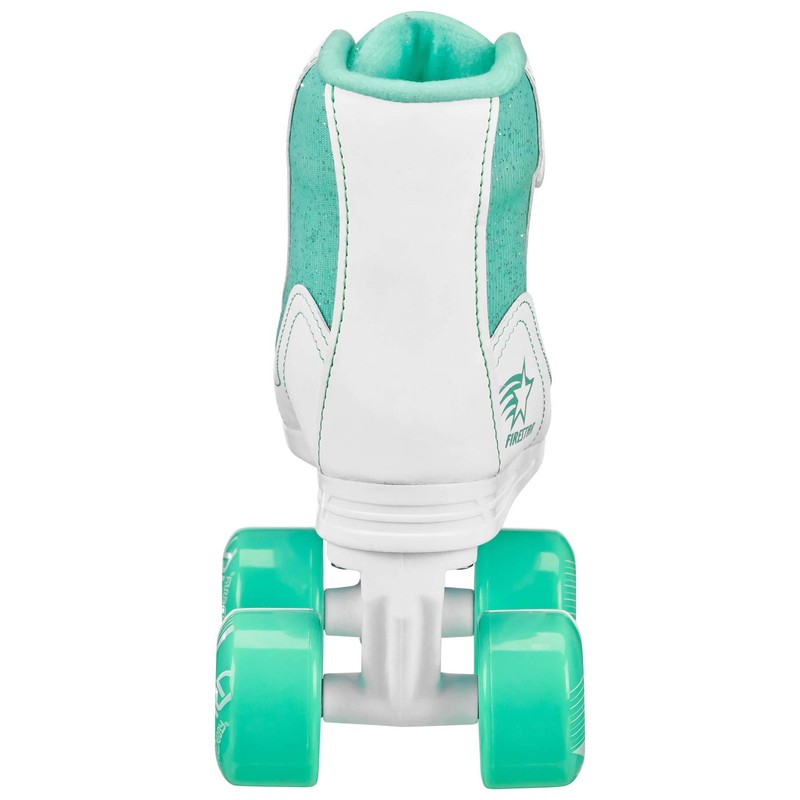 Roller Derby Firestar Youth Girl's Quad Roller Skates, White/Mint, Size