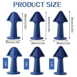 Caulking Tips 6pcs Caulk Gun Tips Blue Silicone Sealant Nozzles Kit, Multi-Functional Silicone Sealant Nozzle for Finishing Grouting and Tile Joints(6.5R,10R,13R)