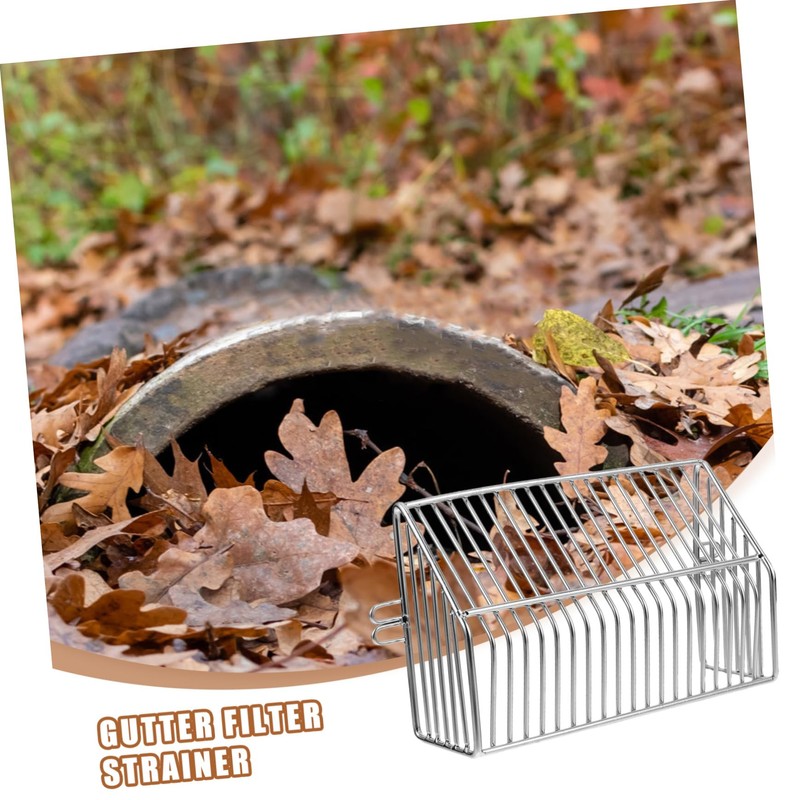 Operitacx Stainless Steel Downspout Filter Strainer Roof Gutter Guard for