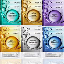 FANYANKOU Bio-Active Sheet Mask Set (12 Pack) – Advanced Formulation K-Beauty Skincare – Hydrating, Brightening & Anti-Aging Face Masks with Collagen, Snail Mucin, Retinol, Hyaluronic Acid, Vitamin C, Niacinamide – Sensitive Skin, Vegan, Cruelty-Free, Fr